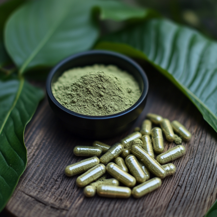 Kratom powder and capsules